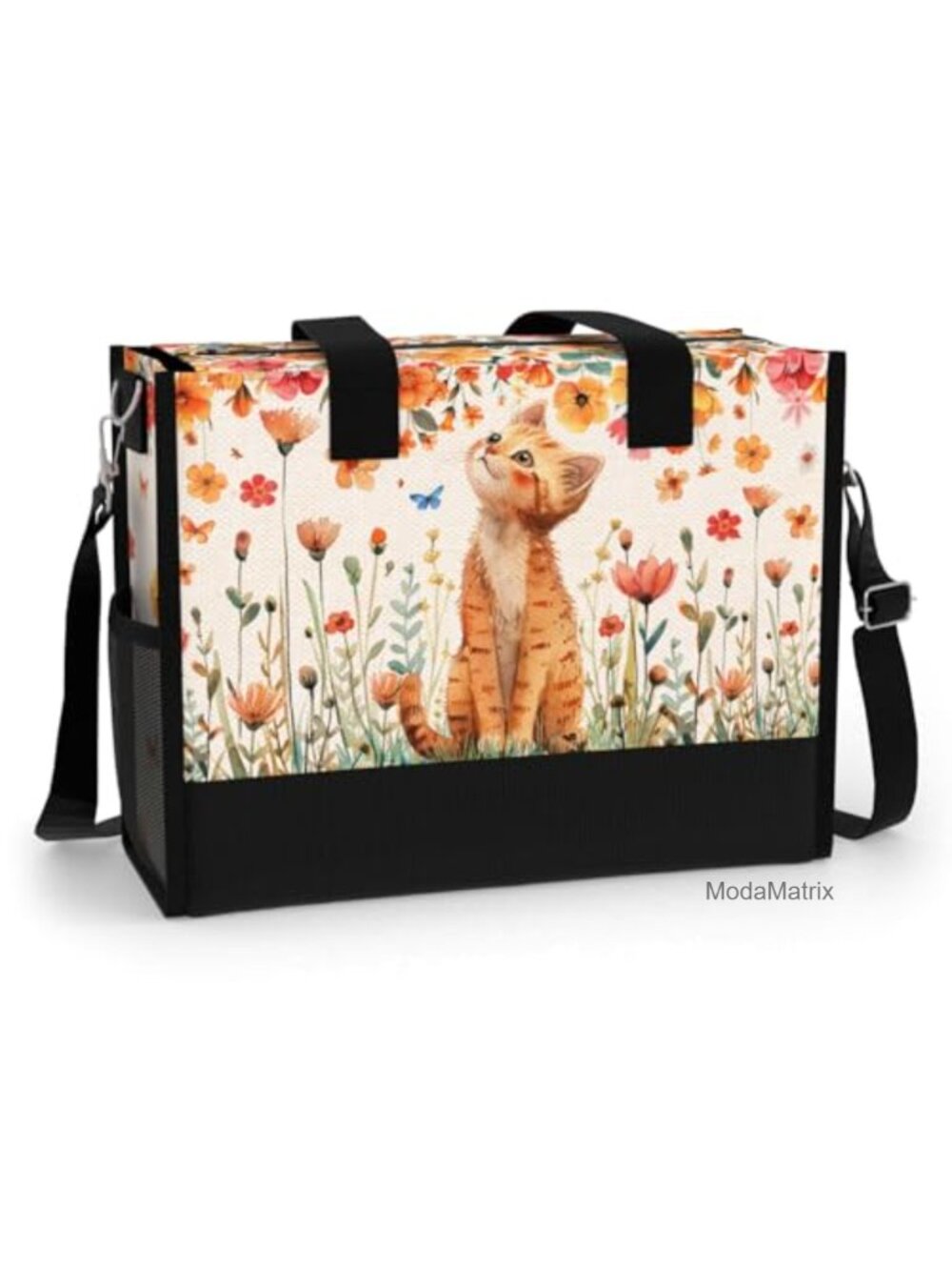 Large Tote Bag for Women Oxford Fabric Pockets Zipper Travel Work Grocery